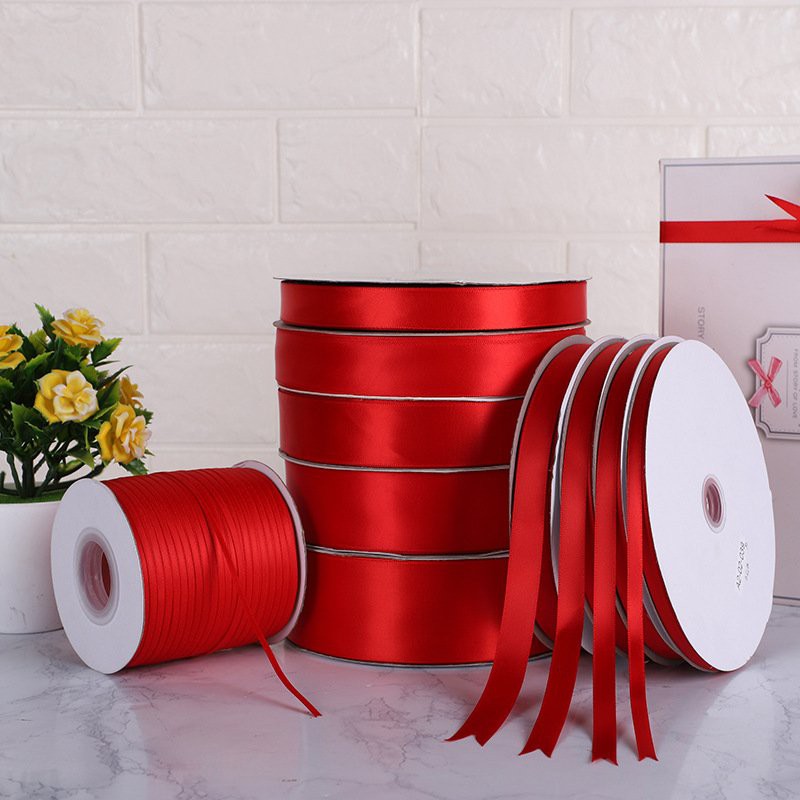 Ruy băng satin lụa bóng hai mặt tông màu đỏ 50mm phụ kiện thời trang tóc handmade dây gói quả trang trí#193-290