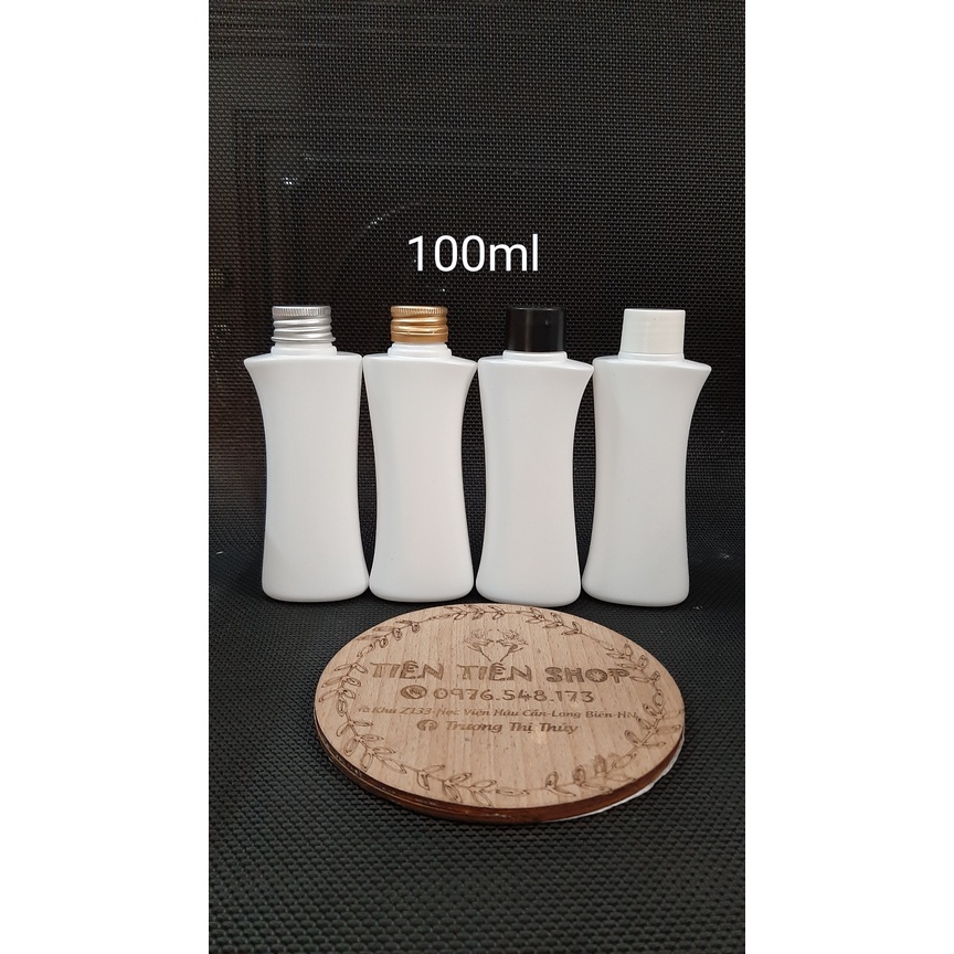 Chai nhựa trắng eo HDPE nắp vặn