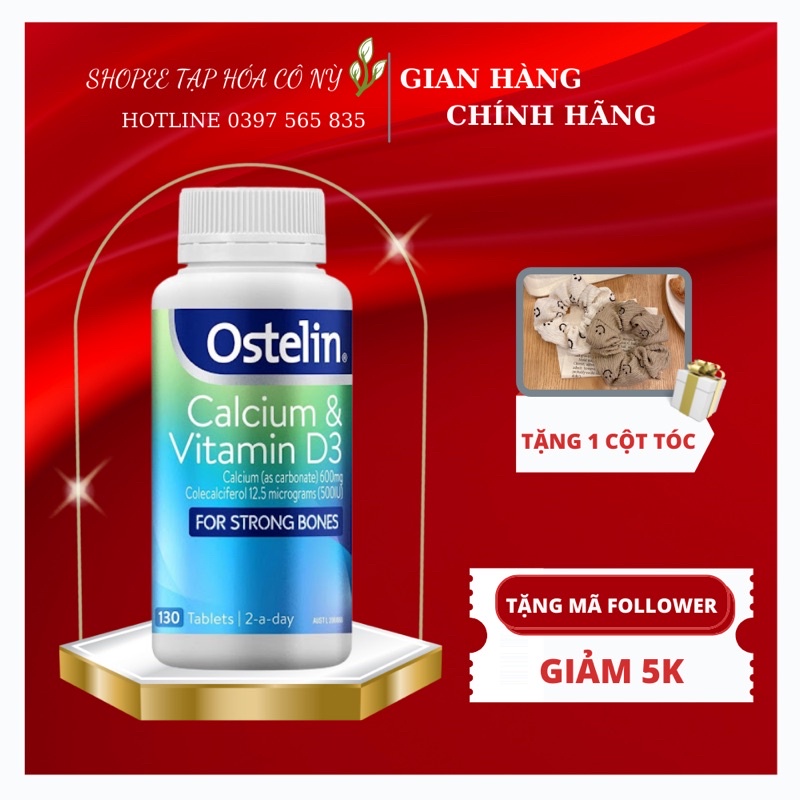 Viên uống bổ xung canxi + vitamin D: Ostelin Vitamin D & Calcium cho Bà Bầu và Cho bé từ 7 tháng