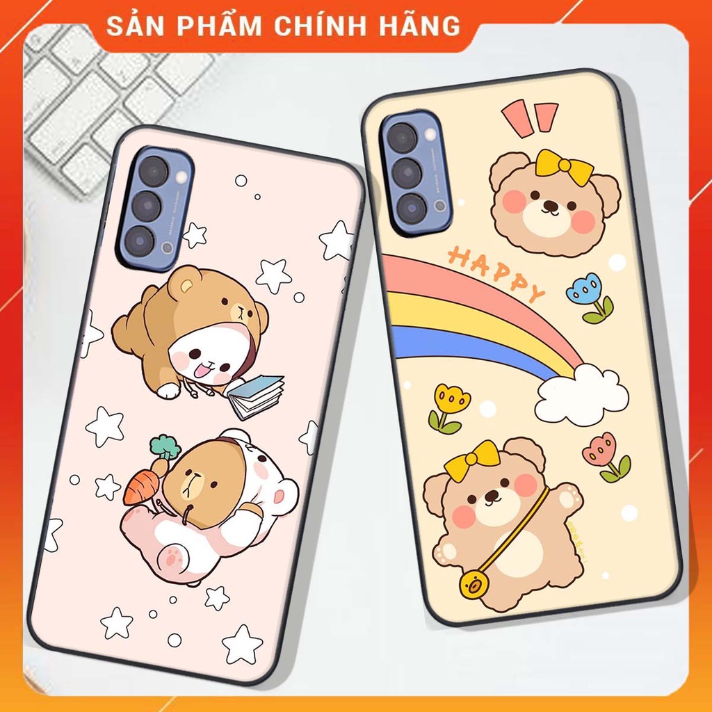 Ốp lưng Oppo RENO 4 in hình Gấu xinh xắn, Bò sữa đáng yêu,  ĐẸP -  RẺ - XINH - ĐỘC ĐÁO