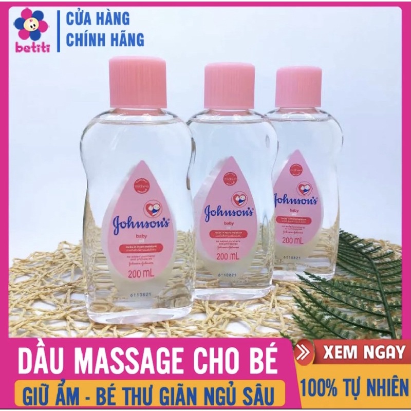 Dầu massage và dưỡng ẩm Johnsons baby oil 50ml 200ml