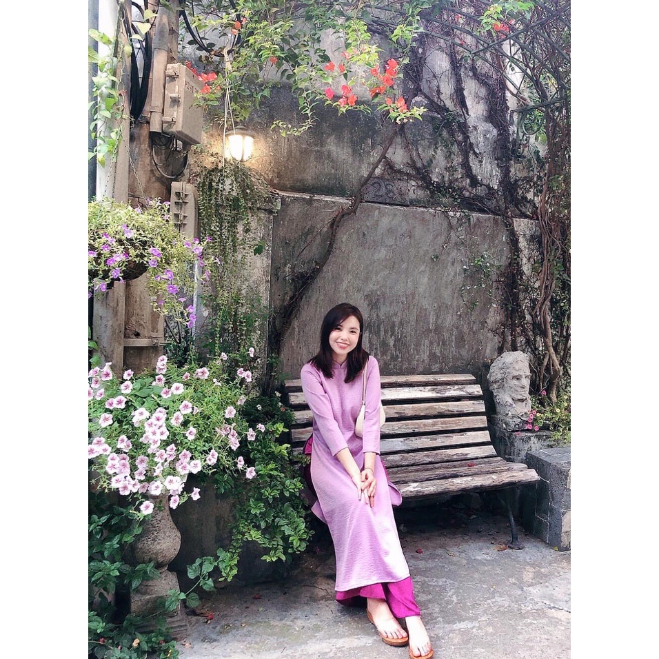 Set Áo dài Rosemary tây thi tím hồng