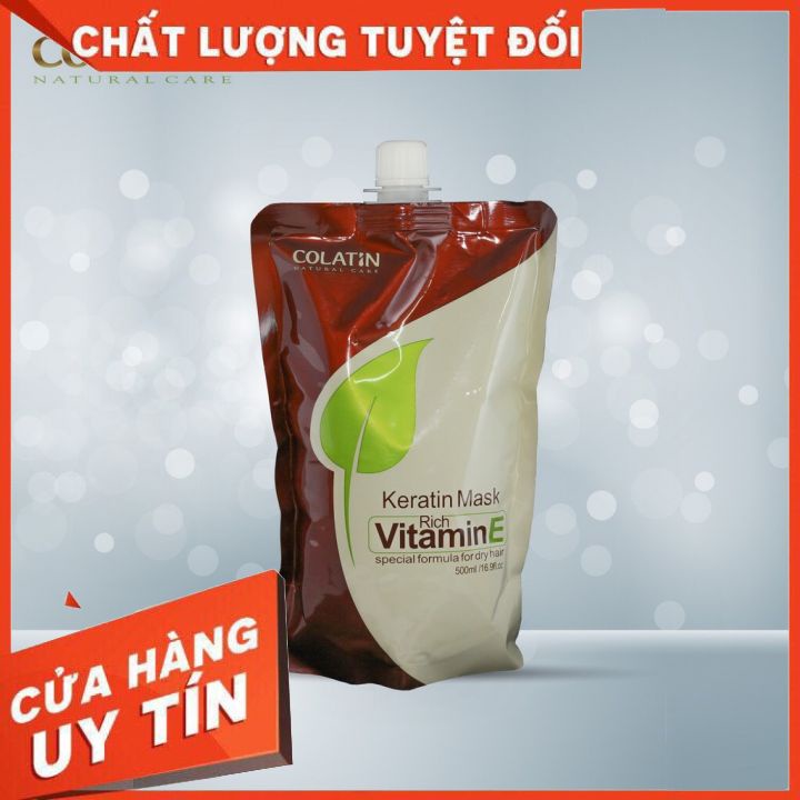 [CHÍNH HÃNG]  kem hấp dầu .kem ủ tóc COLLAGEN VITAMIN E COLATIN MASK - SIÊU MƯỢT TÓC TÚI 500ML. phục hồi hư tổn ,chống