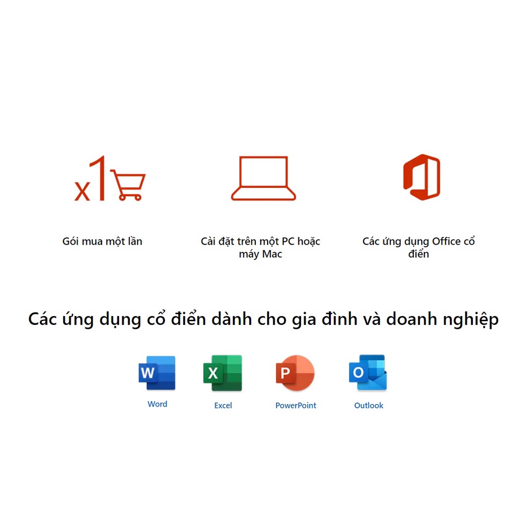 Phần mềm Microsoft Office Home & Business 2021 | Dùng vĩnh viễn|1 người, 1 thiết bị | Word, Excel, PowerPoint | Outlook