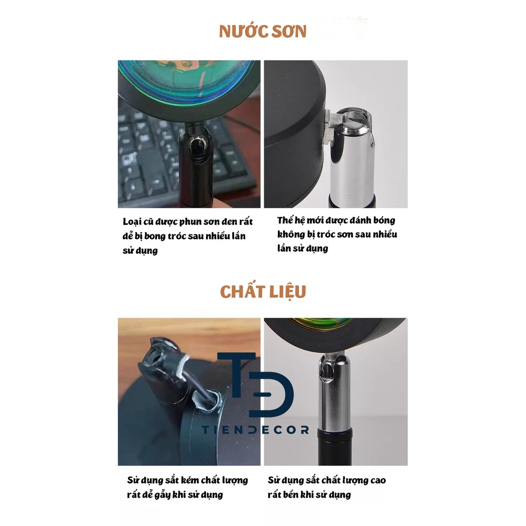 Đèn sàn Led đứng chiếu ánh cầu vồng hoàng hôn quay tiktok cực chất 12w