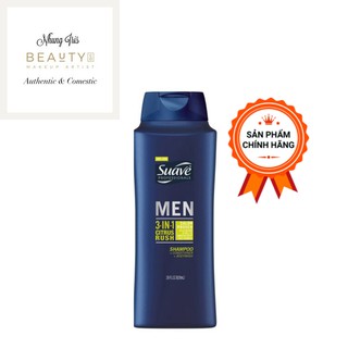 Sữa tắm gội xả suave men 3 in 1 hair & body citrus rush mỹ 828ml
