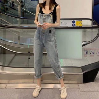 Quần yếm jean nữ baggy quai thừng