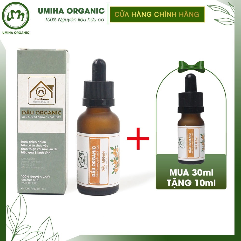 Dầu Argan hữu cơ UMIHOME nguyên chất 30ml dưỡng kích mọc tóc và chăm sóc da hiệu quả