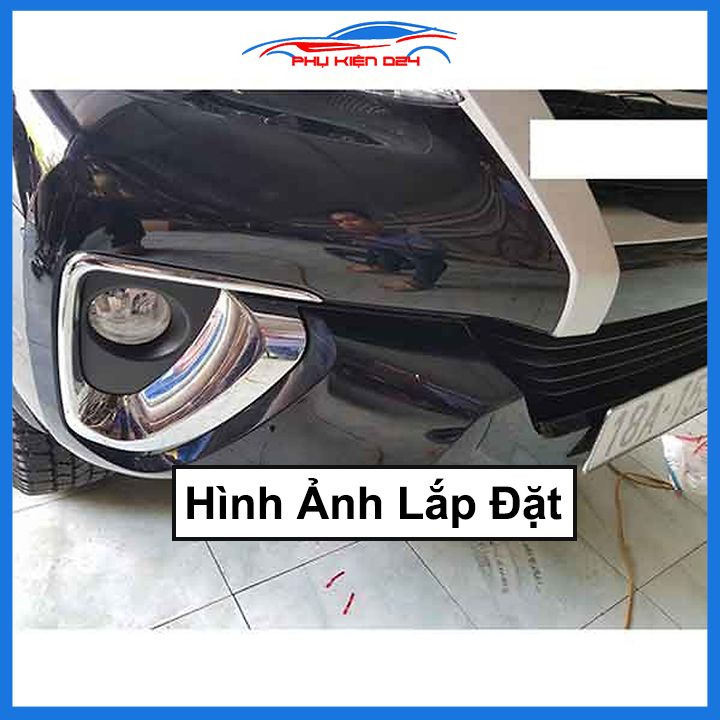 Ốp viền đèn gầm trước Fortuner 2017-2018-2019-2020 mạ Crom chống trầy trang trí làm đẹp xe