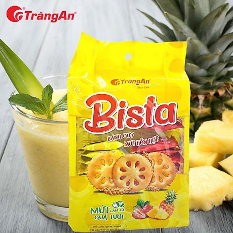 Bánh Bista Tràng An, bánh quy mứt hỗn hợp với mứt làm từ quả tươi gói 192g (22 cái)