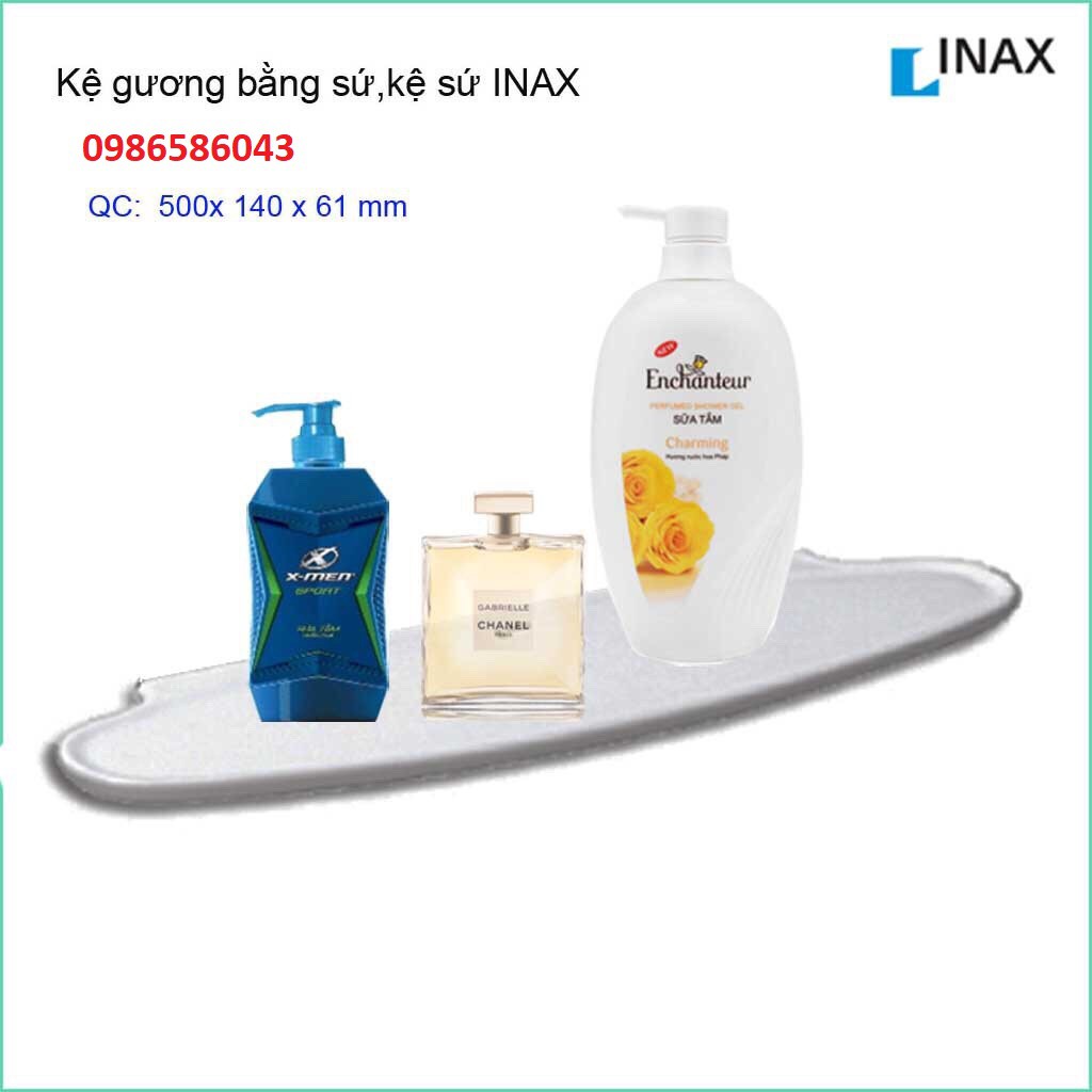 Kệ gương phòng tắm bằng sứ, kệ sứ Inax - hàng chính hãng có vít inox kèm theo sản phẩm