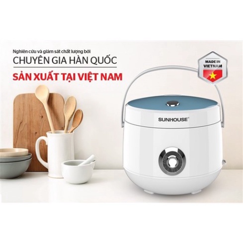 Nồi Cơm Điện 1.8 SUNHOUSE SHD8606, Nồi Cơm Điện SUNHOUSE Lòng Nồi Dày, Chống Dính Siêu Bền Giúp Nấu Cơm Ngon, Chín Đều