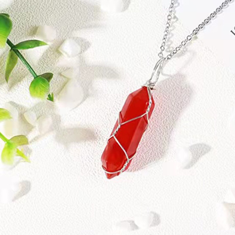 Vòng cổ Mặt Đá Mã Não Đỏ Thời Trang Cho Nữ