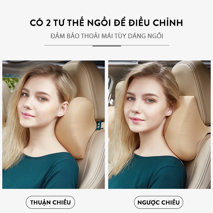 [BỘ GỐI - TỰA LƯNG] CAO SU NON 2 chiều cao cấp - Gối xe hơi, văn phòng đa năng cao cấp phù hợp điều chỉnh nhiều kích cỡ