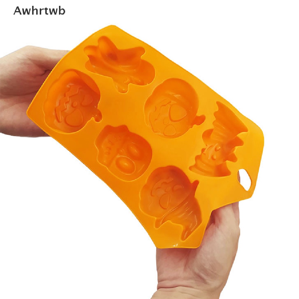Khuôn Silicone 6 Lỗ Làm Bánh Tạo Hình Chủ Đề Halloween Tiện Dụng