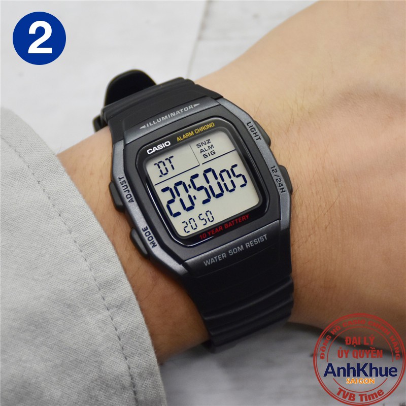 Đồng hồ nam dây nhựa Casio Standard chính hãng Anh Khuê W-96 Series | BigBuy360 - bigbuy360.vn