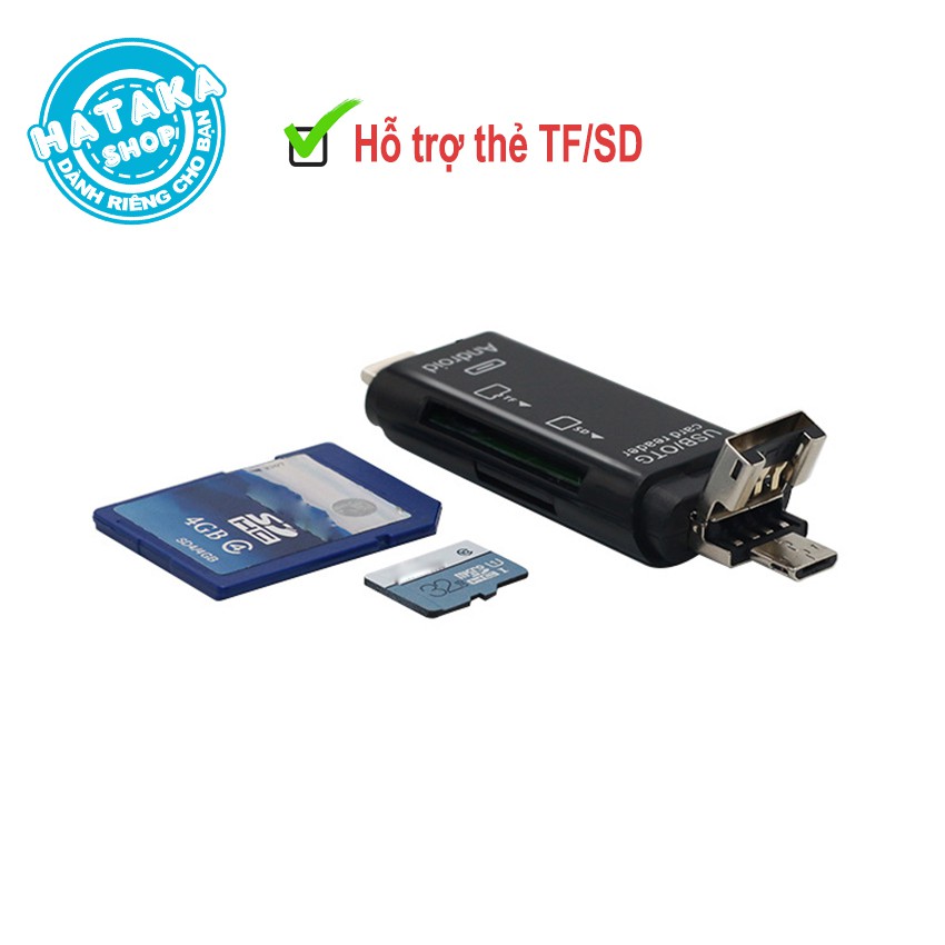 Đầu đọc thẻ nhớ đa năng, TYPE-C, micro USB, USB2.0 kết nối thẻ TF và SD