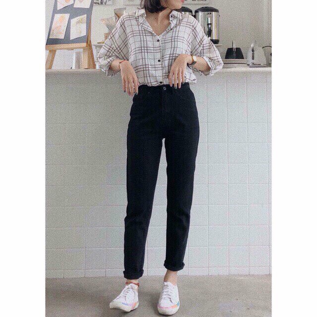 Quần Baggy Big Size Nam/Nữ - Đen Tuyền - Lưng Cao QUA RỐN Siêu Đẹp | BigBuy360 - bigbuy360.vn