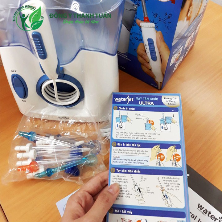 Máy tăm nước gia đình Waterjet Ultra dung tích 800ml - Tặng nước súc miệng thơm miệng Thanh Hương Plus không cồn 95ml