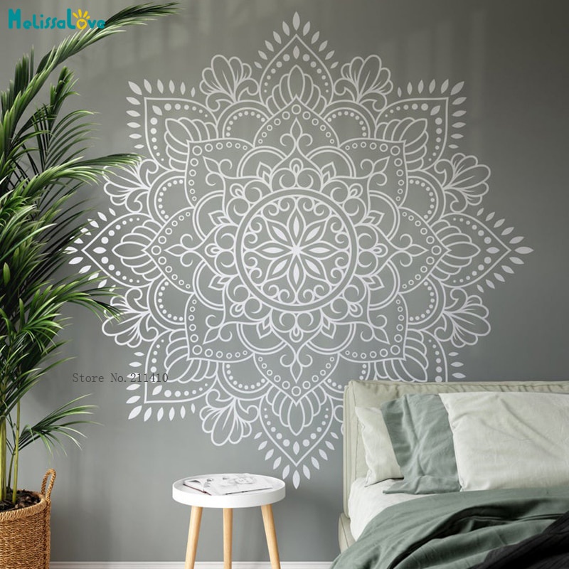 Miếng dán tường trang trí họa tiết hoa văn Mandala phong cách Bohemian nghệ thuật có thể tháo gỡ YT3960