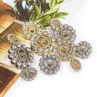 10 cái / lô 12,5mm Nút nhỏ cho áo sơ mi Nút trang trí sang trọng nạm kim cương cho quần áo Nút phụ kiện may tự làm 20mm