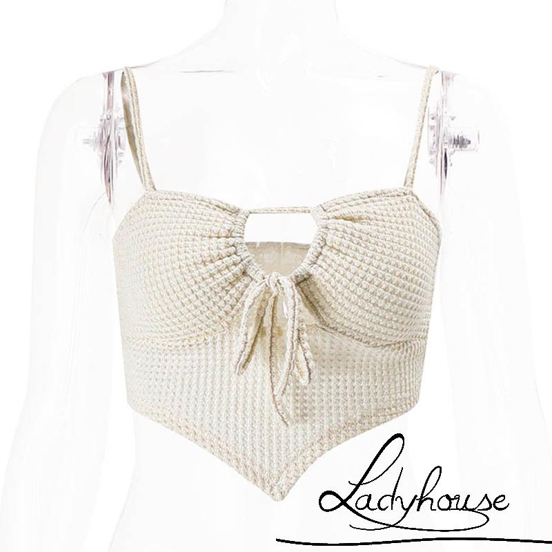 Áo Hai Dây Màu Trơn Hở Lưng Dáng Ôm Gợi Cảm Cho Nữ