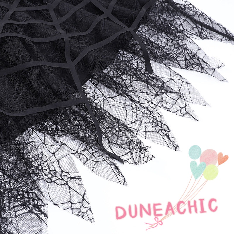 DUNEA Chân váy mini lưng cao phối tua rua phong cách gothic thời trang dành cho nữ