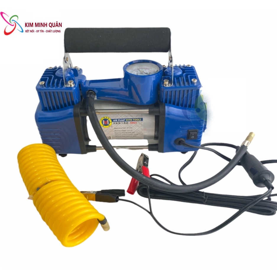 Máy Bơm Hơi + Vá Lốp Xe Dùng Bình Ác Quy S0025 CMART