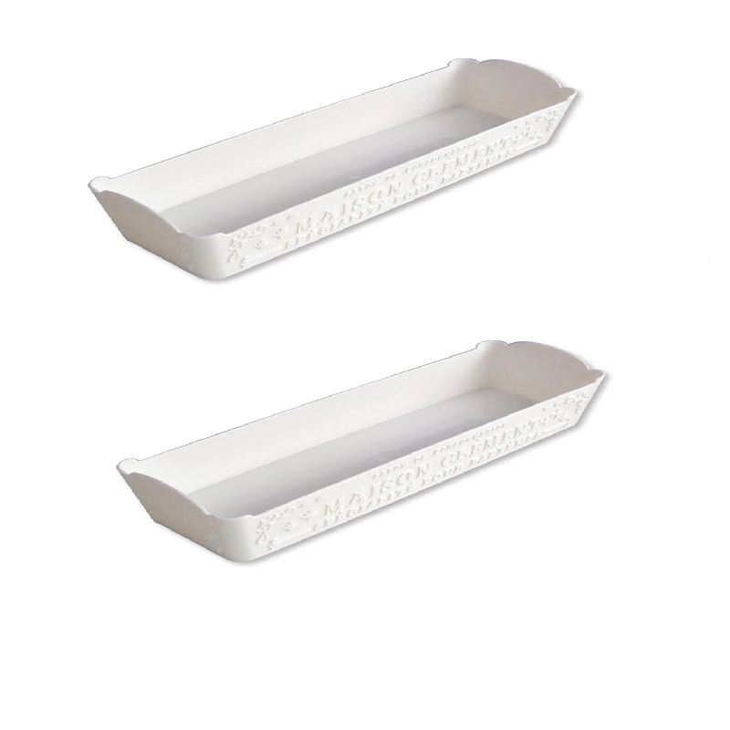 Daiso Japan Khay Nhựa Trắng Feminine French Cutlery Case White 26.3 x 8.7 x 4.7cm