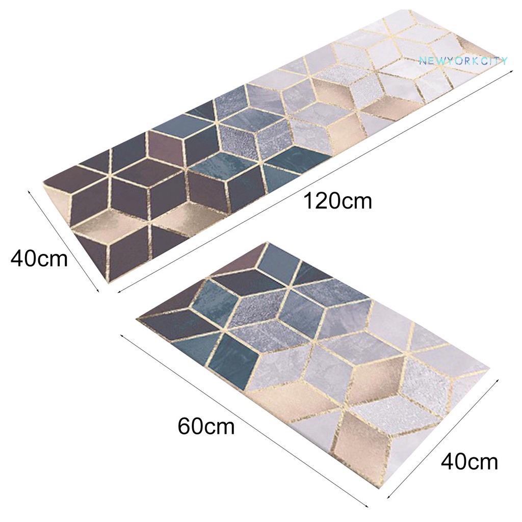 Thảm Polyester Siêu Thấm Hút Chống Dầu Họa Tiết Hình Học Trang Trí Nhà Cửa