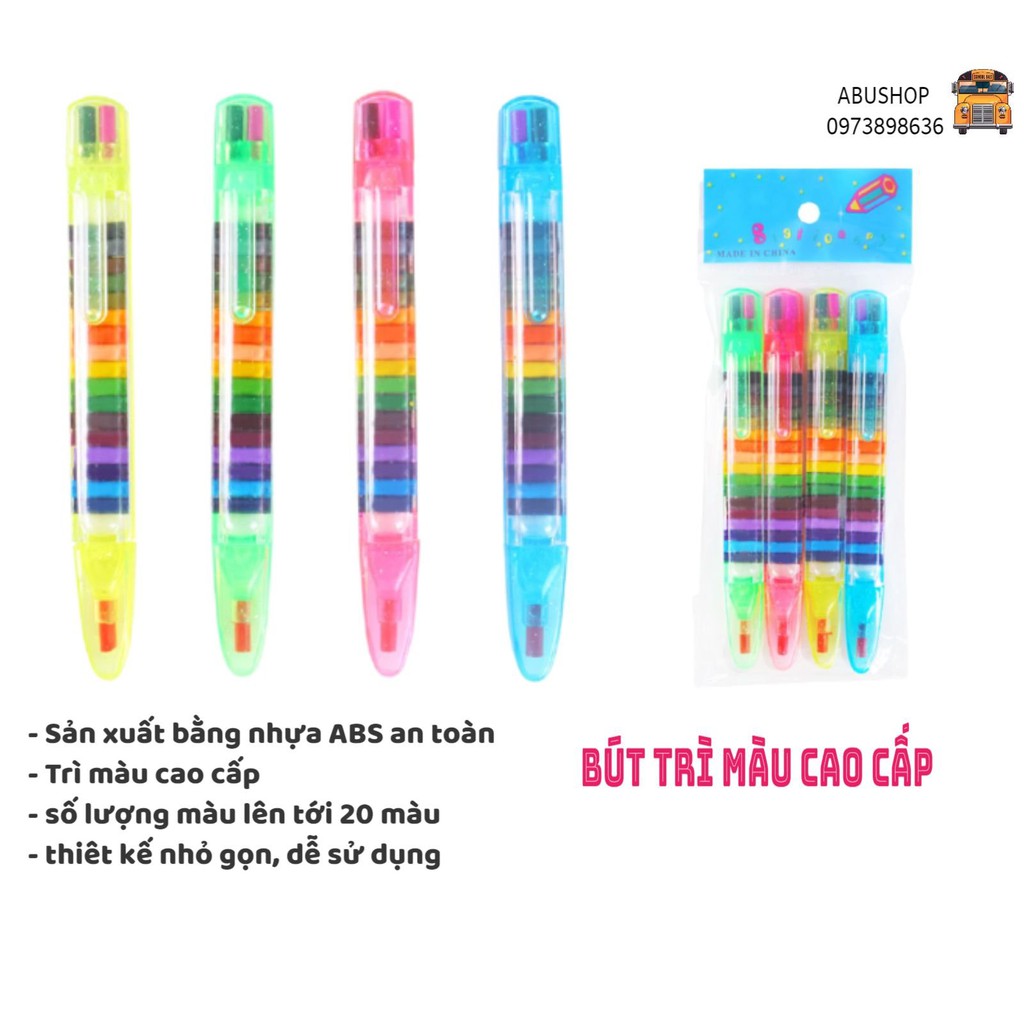 Bút màu set 20 chì màu thông minh, gọn nhẹ - Đồ chơi giáo dục sáng tạo với 20 màu trong 1 bút tiện lợi cho bé A49