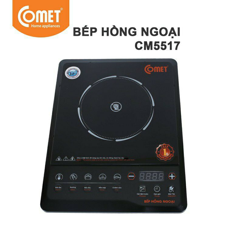 Bếp hồng ngoại 2000W Comet CM5517 không kén nồi - hàng chính hãng