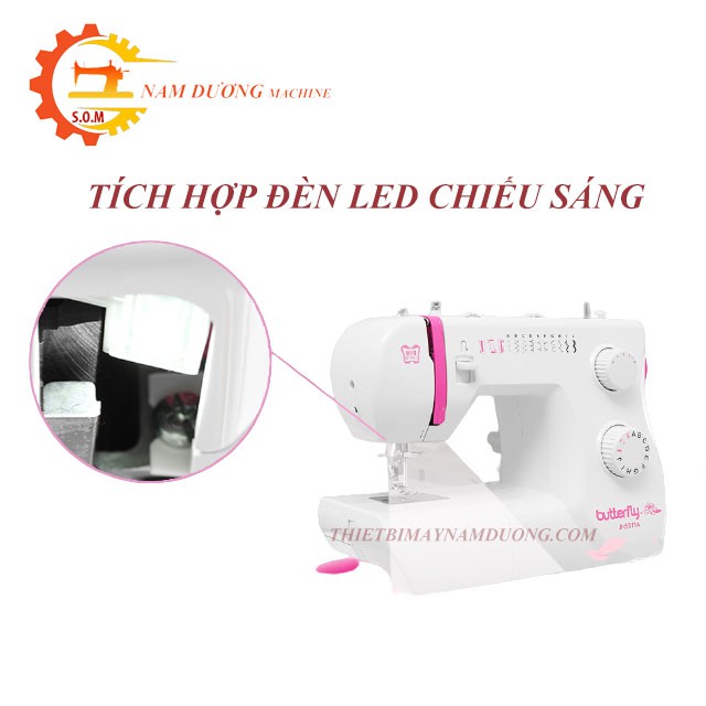 Máy may cơ gia đình Butterfly JH5311A  &gt; CHÍNH HÃNG &lt; lập trình đường may hiện đại nhỏ gọn nhiều chức năng