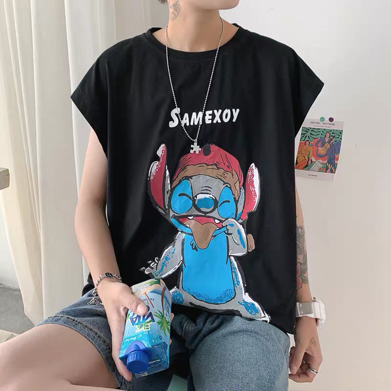 [Mã FAMAYWA giảm 10K đơn 50K] Áo thun tanktop Wind unsiex form rộng Hoạt Hình sát nách nam nữ oversize ulzzang