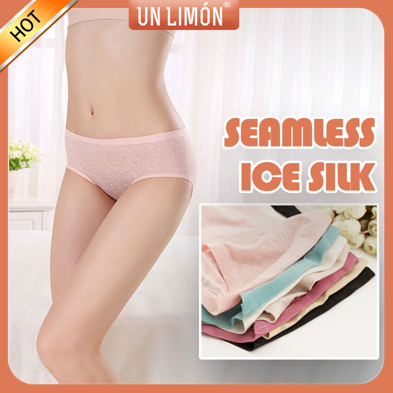 Quần Lót UNLIMON Lưng Vừa Vải Lụa Băng Không Đường May Họa Tiết Hoa Dành Cho Bạn Nữ | BigBuy360 - bigbuy360.vn