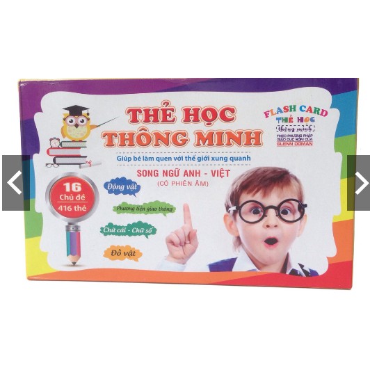 Bộ thẻ học thông minh 16 chủ đề song ngữ/ Dạy bé nhận viết thế giới xung quanh