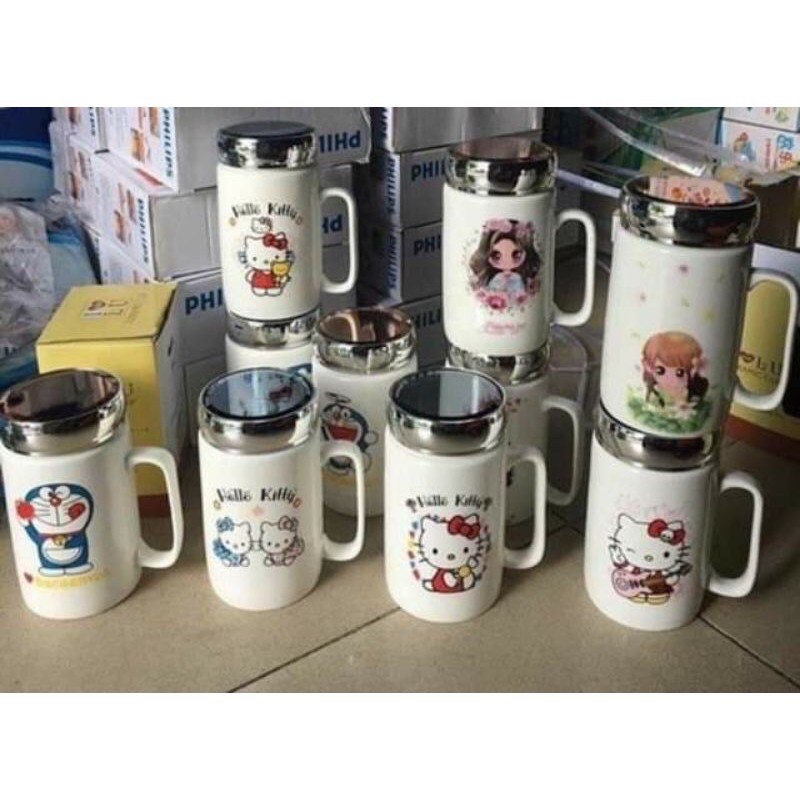 Cốc giữ nhiệt bằng sứ cao cấp kèm gương soi