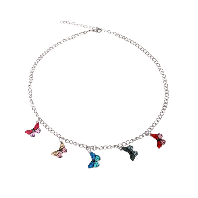 Dây Chuyền Mặt Hình Bướm Nhiều Màu Sắc Phong Cách Hip Hop