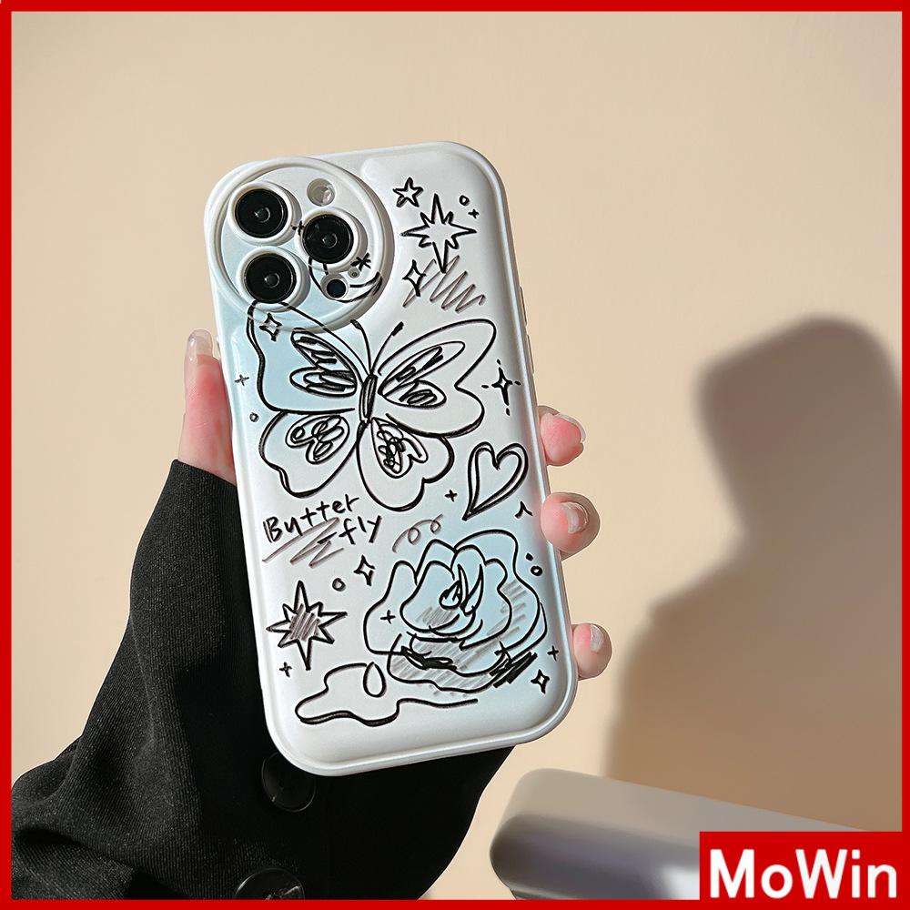 Ốp điện thoại TPU silicon túi khí in bướm thích hợp cho iPhone 11 Pro Max 13 Pro Max 12 Pro Max 7Plus xr XS Max