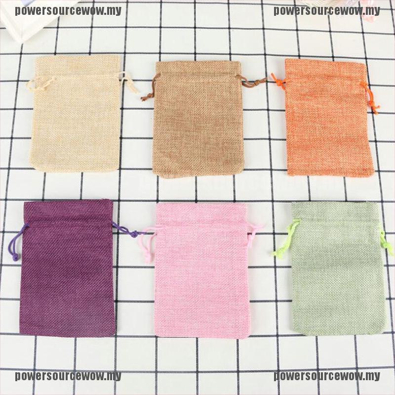 Set 10 Túi Dây Rút Vải Bố Nhiều Màu Đựng Trang Sức Tiện Dụng