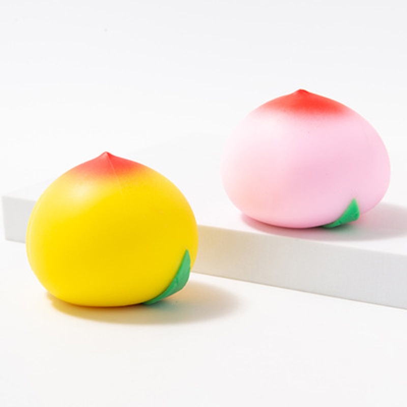 Đồ chơi giảm stress,đồ chơi silicon,quả đào,quả táo silicon mềm dẻo bóp tay giảm stress,trái cây trưng bày bàn làm việc