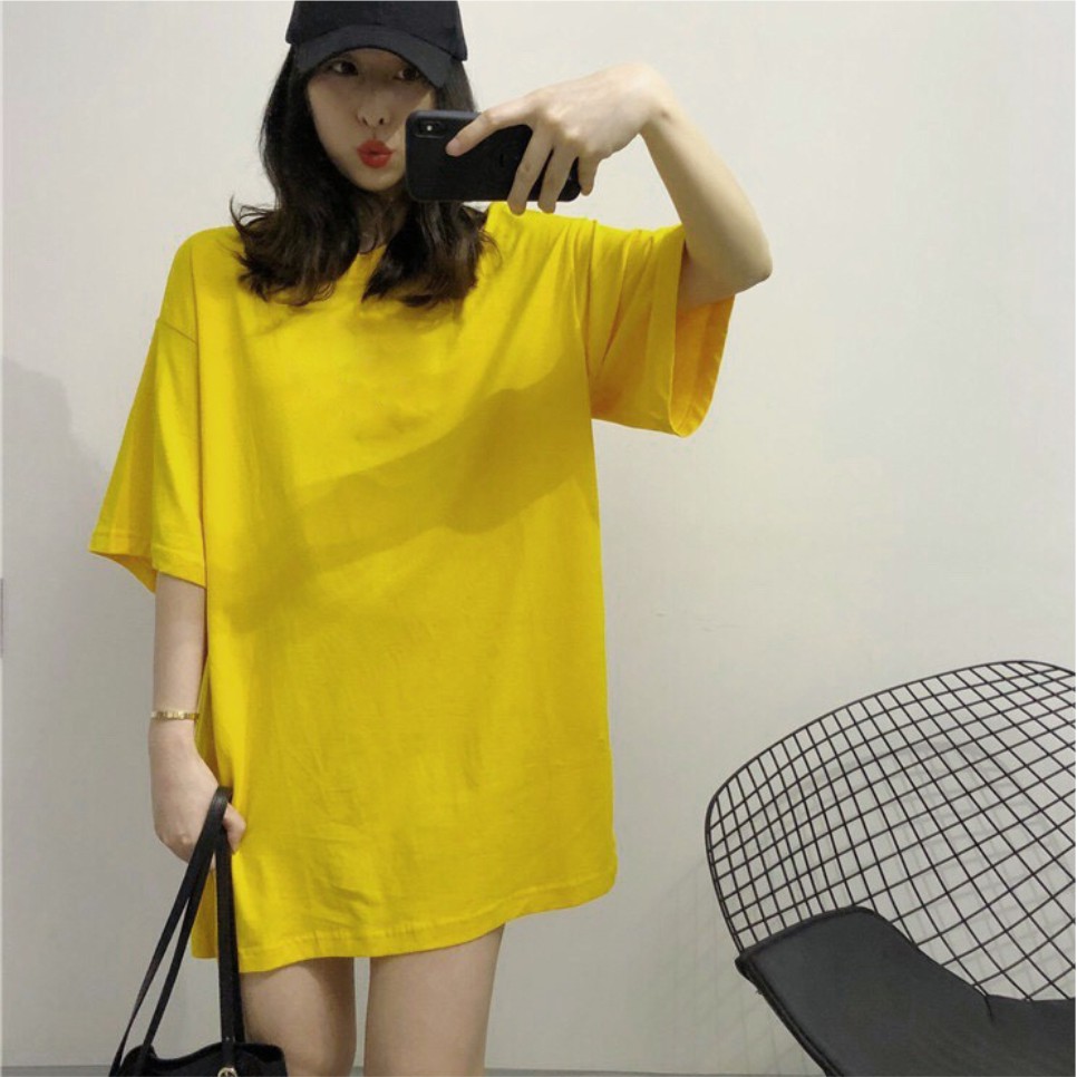 Áo Thun Trơn Tay Lỡ Unisex Form Rộng