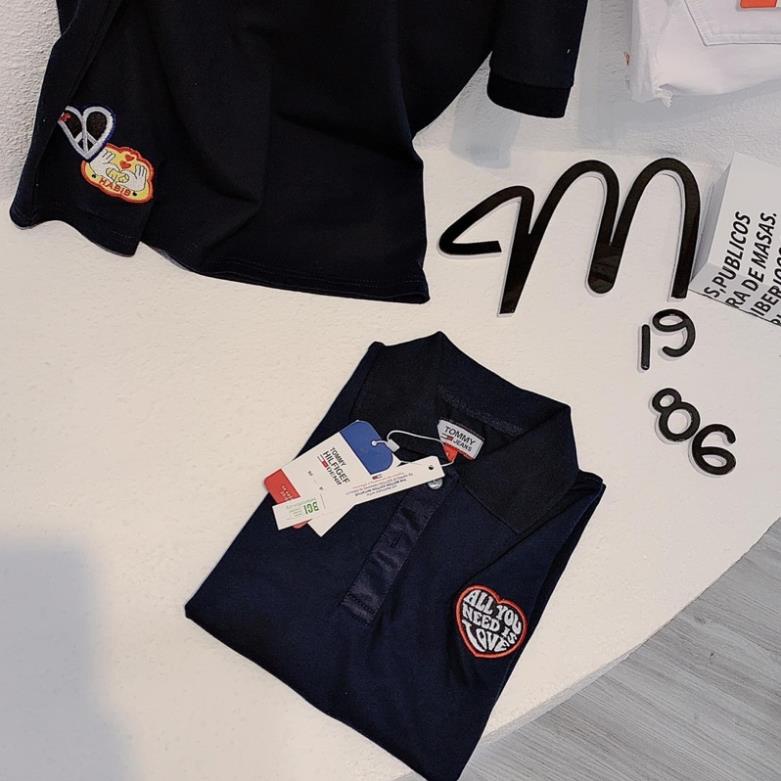 ÁO POLO XANH THAN THÊU TRÁI TIM CHO NỮ
