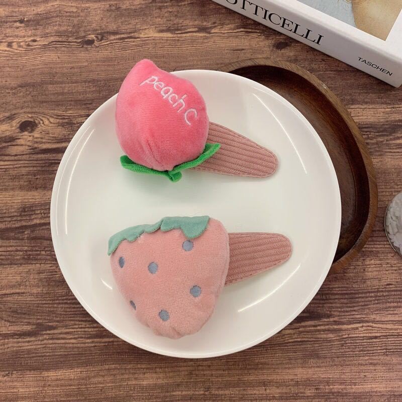 Kẹp tóc hình khủng long trái cây hoạt hình xinh xắn cho nữ