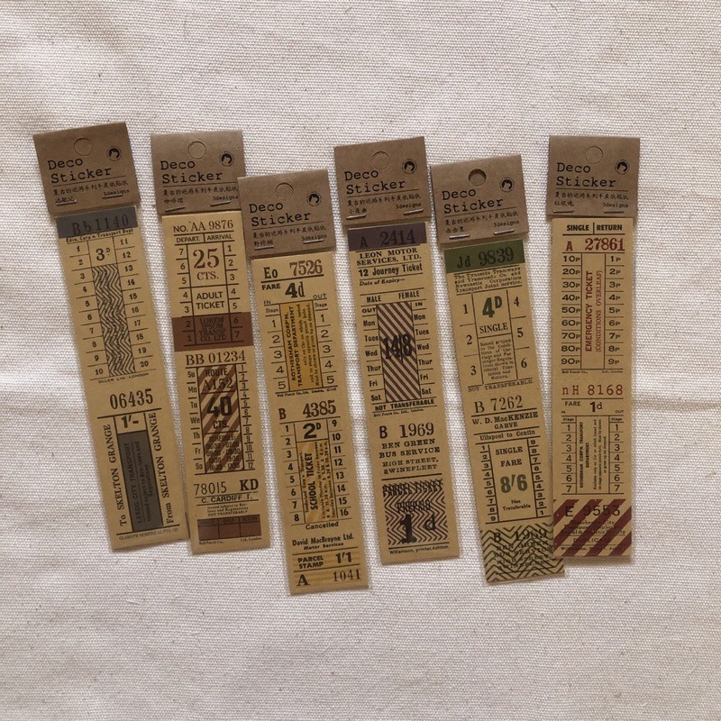 P071 - Ticket sticker - Set 3 miếng sticker dạng vé