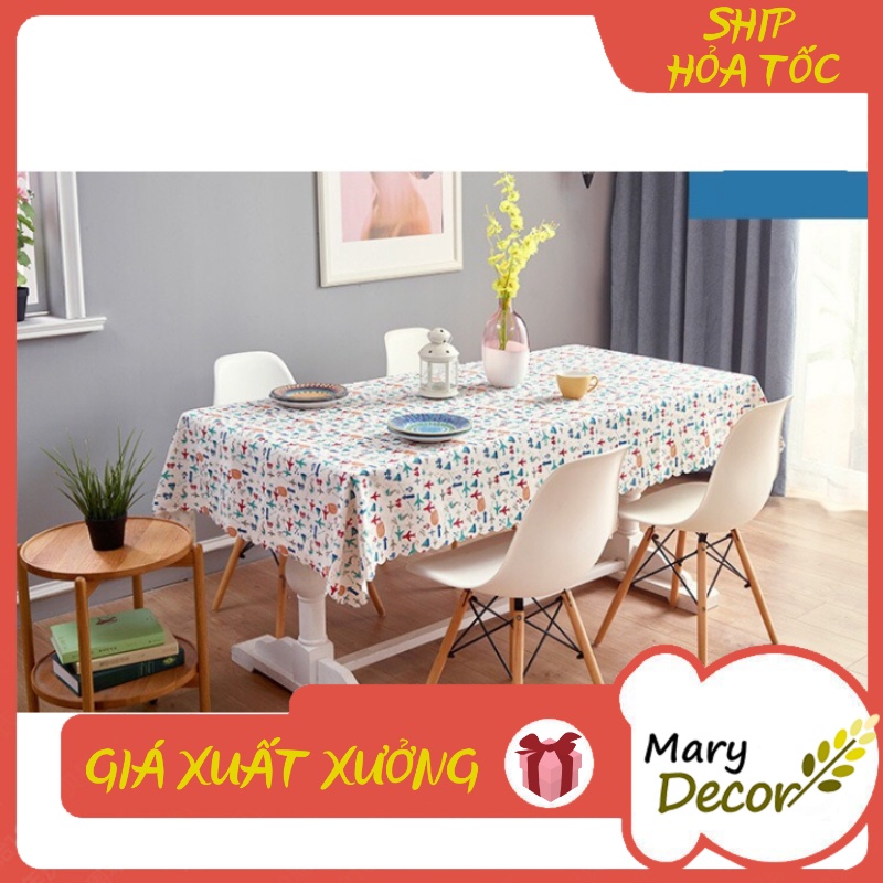 Khăn trải bàn Họa tiết Máy bay viền ren (đủ kích thước) - E06
