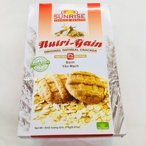 Bánh Yến Mạch Gạo Lứt Không Đường Sunrise Hộp 178g