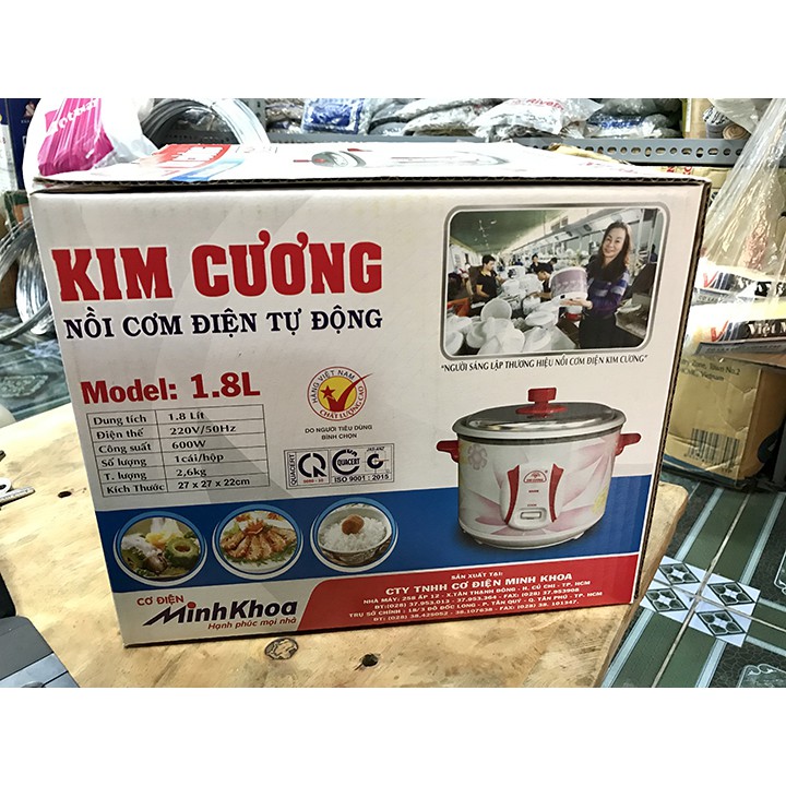 Nồi cơm điện 1.8 lít Kim Cương KC 1.8L