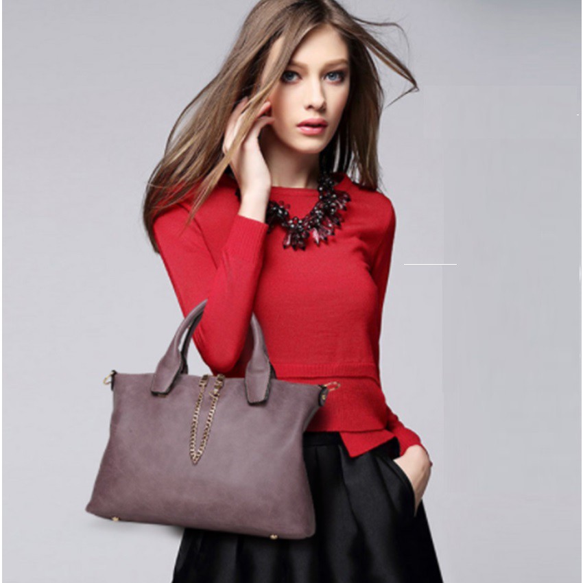 Bộ 3 túi xách nữ thời trang phong cách Đồ Da Thành Long TLG 208012 - hồng sen