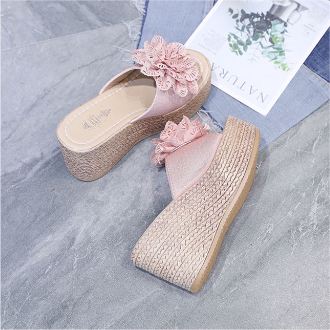 M & X~ Dép Sandal Đi Biển Đế Xuồng Dày Cao Chống Trượt Thời Trang Cho Nữ